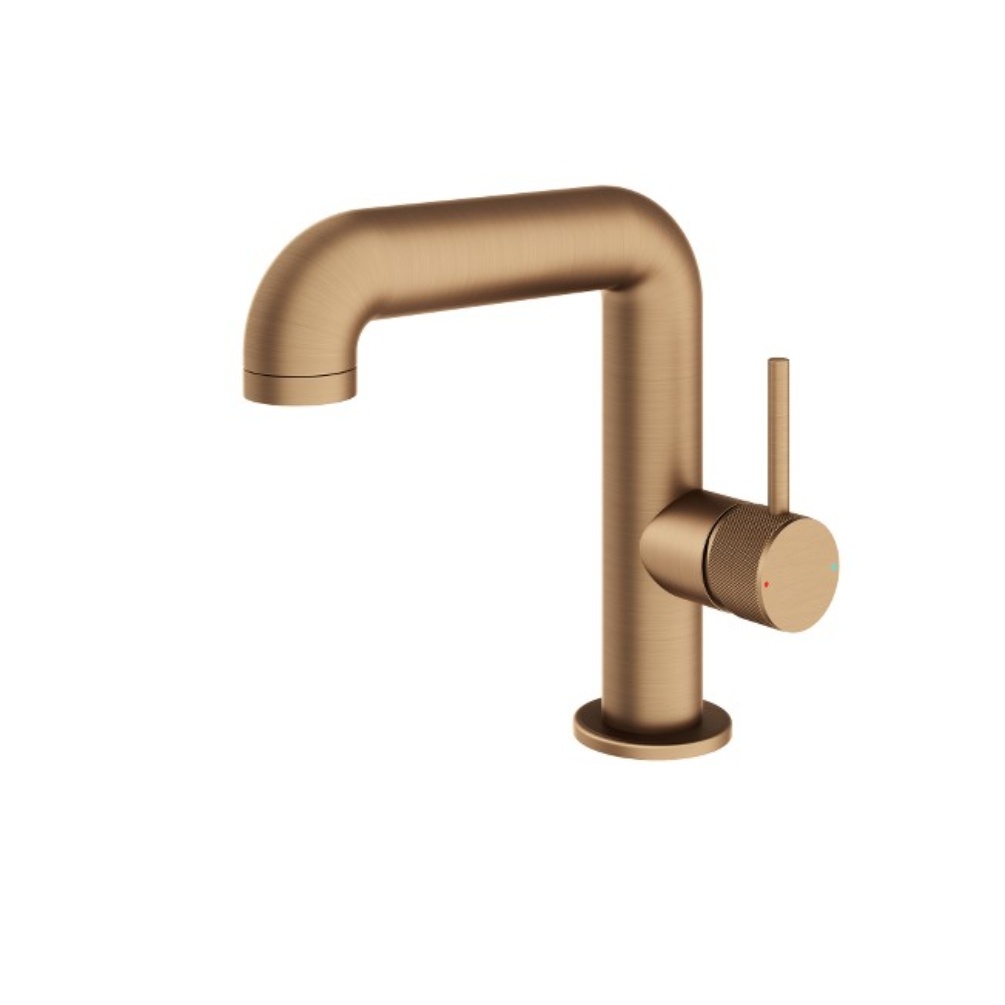 Abacus Iso Pro Brushed Bronze Mono Basin Mixer Side Handle Sanctuary 7797